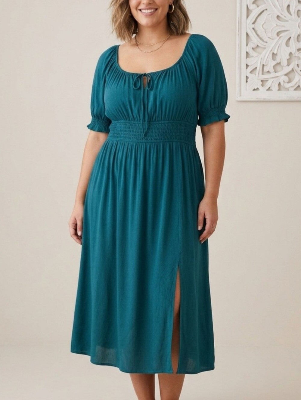 NWT Addition Elle Teal Green Off The Shoulder  [size X] Midi Dress